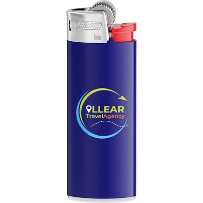 BIC® J25 Feuerzeug Corpus Dunkelblau/Boden Weiss/Drücker Rot/Chromkappe