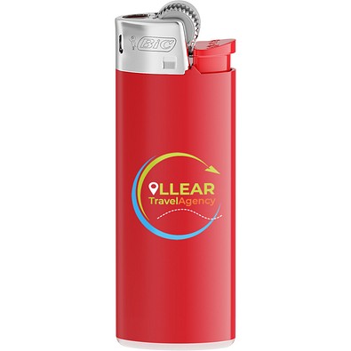 BIC® J25 Feuerzeug Corpus Rot/Boden Weiss/Drücker Rot/Chromkappe
