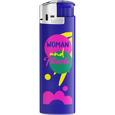 BIC® J38 Chrom Haubenfeuerzeug Corpus Dunkelblau/Boden Dunkelblau/Drücker Dunkelblau/Chromkappe