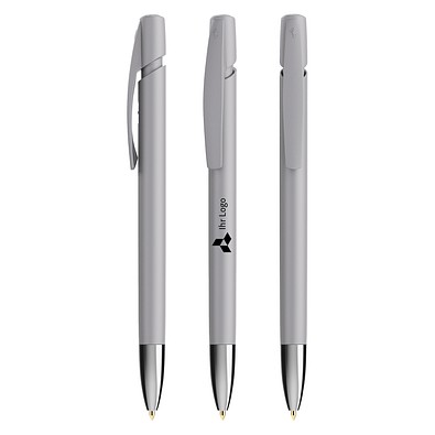 BIC® Media Clic Advance Kugelschreiber mit Metallspitze grau, blaue Mine