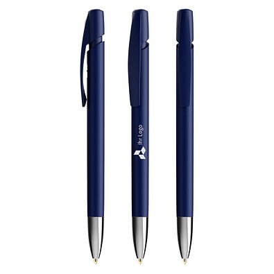 BIC® Media Clic Advance Kugelschreiber mit Metallspitze marineblau, blaue Mine
