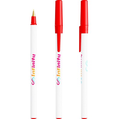BIC® Round Stic® Ecolutions® ballpen Rot Recycelt Blaue Tinte