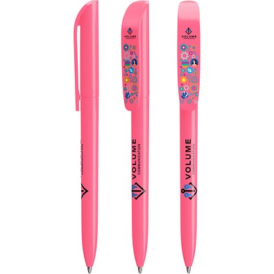 BIC® Super Clip ballpen Säurerosa Blaue Tinte