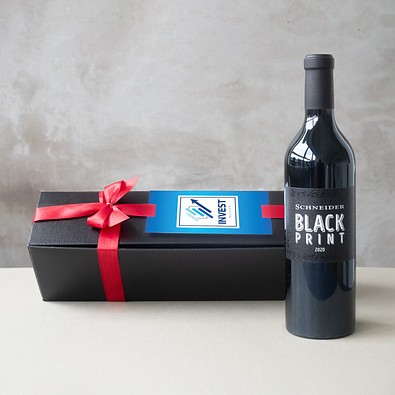 Black Print in edler Geschenkbox, Rote Schleife, inkl. Druck