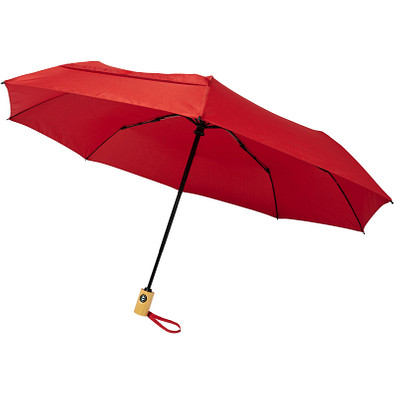Bo 21" Vollautomatik Kompaktregenschirm aus recyceltem PET-Kunststoff, rot Bo 21" Vollautomatik Kompaktregenschirm aus recyceltem PET-Kunststoff, rot