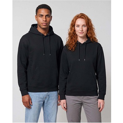 Boris Oversize Kapuzenpullover aus recycelter 280 g/m2 Bio Baumwolle (OCS), unisex, schwarz, L