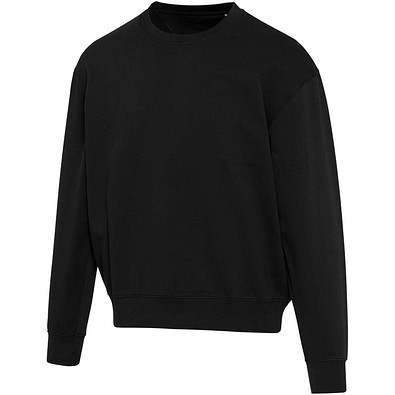 Boris Oversize Sweatshirt mit Rundhalsausschnitt aus recycelter 280 g/m2 Bio Baumwolle (OCS), unisex, schwarz, L