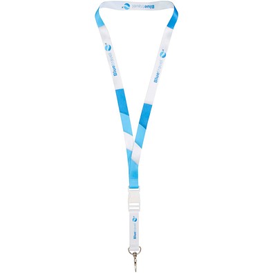 Bucks Sublimation Lanyard mit Schnappverschluss, weiss, 25mm