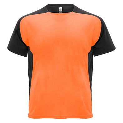 Bugatti T-Shirt Unisex aus recyceltem Material, Fluor Orange / schwarz, L
