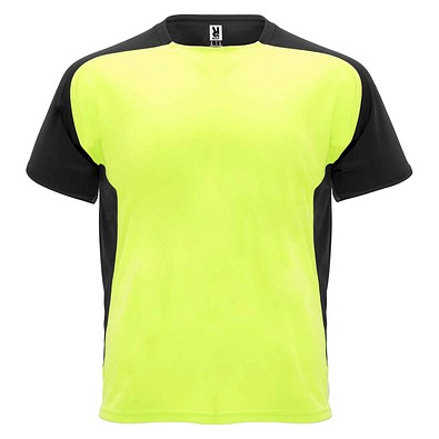 Bugatti T-Shirt Unisex aus recyceltem Material, Fluor Yellow / schwarz, 2XL