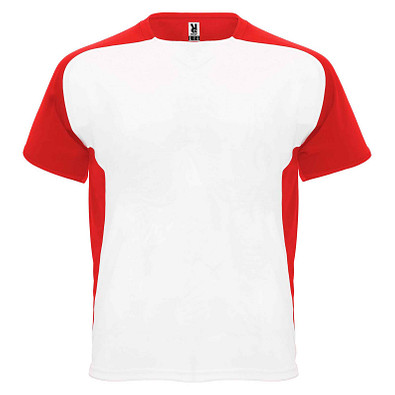 Bugatti T-Shirt Unisex aus recyceltem Material, weiß / rot, 2XL