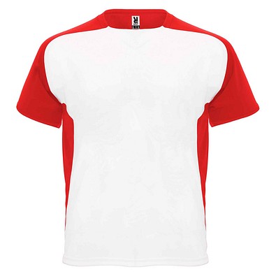 Bugatti T-Shirt Unisex aus recyceltem Material, weiß / rot, L