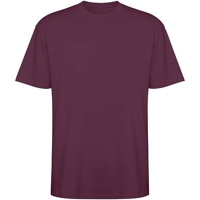 Bull Overzise T-Shirt Unisex, Plum red, L