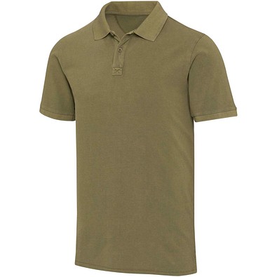 Calgary Poloshirt für Herren im Washed Look, 200 g/m2, waldgrün, L
