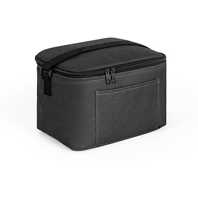 CANCUN. Kühltasche aus recyceltem 600D-Polyester mit verstellbarem Gurtband 7 L, Schwarz