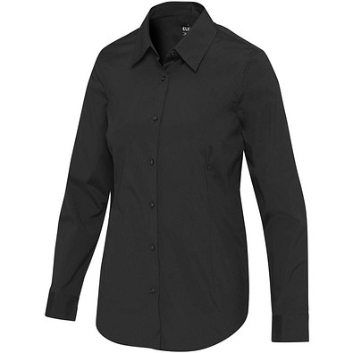 Carnelian 133 g/m² Popeline Bluse, schwarz, L