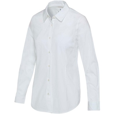 Carnelian 133 g/m² Popeline Bluse, weiss, L