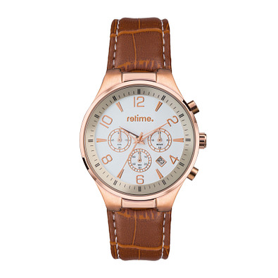 retime® Chronograph Classic XII, braun/rosegold retime® Chronograph Classic XII, braun/rosegold