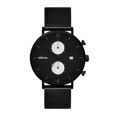 retime® Chronograph Design XVIII, schwarz retime® Chronograph Design XVIII, schwarz