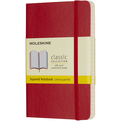 MOLESKINE® Notizbuch Classic Softcover Taschenformat, kariert, scarlet red MOLESKINE® Notizbuch Classic Softcover Taschenformat, kariert, scarlet red