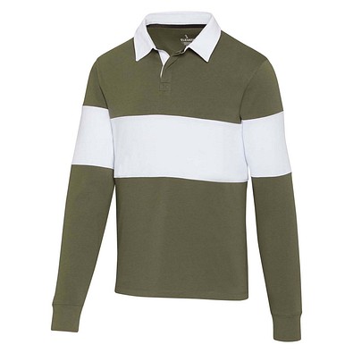 Clyde Rugby Polo Sweatshirt Unisex, grün / weiß, L