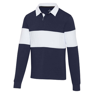 Clyde Rugby Polo Sweatshirt Unisex, navy / weiß, L