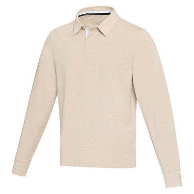 Clyde Rugby Polo Sweatshirt Unisex, Oatmeal, L