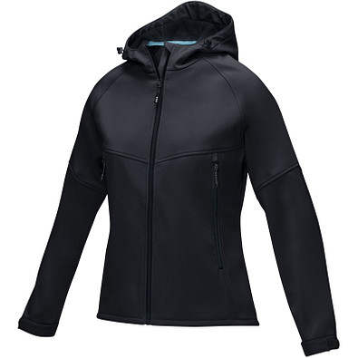 Coltan Softshelljacke aus recyceltem Material für Damen, schwarz, M