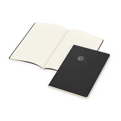Geiger-Notes Notizbuch Copy-Book Creme A5 Bestseller, schwarz, inkl. Prägung schwarz