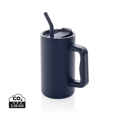 Cube Becher aus RCS recyceltem Stahl 800ml, navy blau