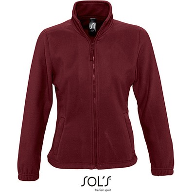 Damen Fleecejacke North, M, Burgundy