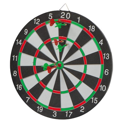 Dartscheibe mit Pfeilen , mehrfarbig