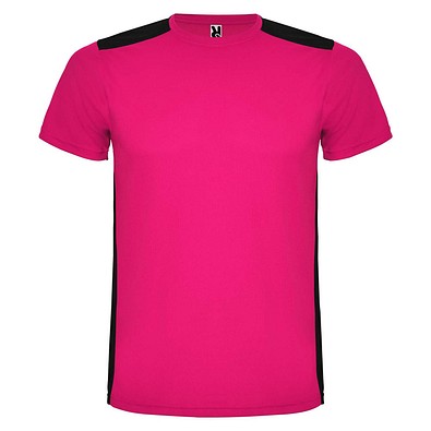 Detroit T-Shirt Unisex aus recyceltem Material, fuchsia / schwarz, S