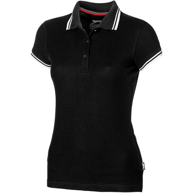 Slazenger™ Damen Poloshirt Deuce mit weißem Rand, schwarz, L Slazenger™ Damen Poloshirt Deuce mit weißem Rand, schwarz, L