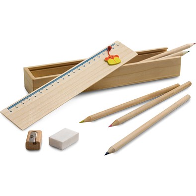 DOODLE. Malset in einer Holzbox geliefert, Naturhell