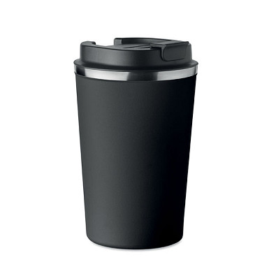 Doppelwandiger Becher 350ml BRACE, Schwarz