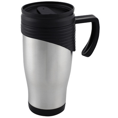 Doppelwandiger Thermobecher aus Edelstahl, 400 ml, grau Doppelwandiger Thermobecher aus Edelstahl, 400 ml, grau