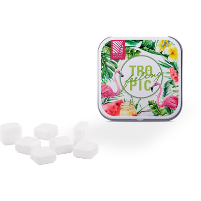 Dose quadratisch, Traubenzuckerquadrate, inkl. Druck Dose quadratisch, Traubenzuckerquadrate, inkl. Druck