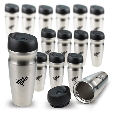 Edelstahl-Isolierbecher-Set, 24-tlg., Inkl. Druck, 460 ml, silber/schwarz Edelstahl-Isolierbecher-Set, 24-tlg., Inkl. Druck, 460 ml, silber/schwarz