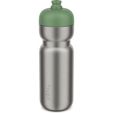 edelstahl trinkflasche pull sport 800 ml - moss green, grün