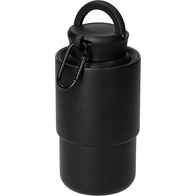 Edelstahlbecher mit Karabiner Trail, schwarz