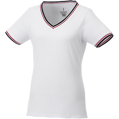 ELEVATE Damen T-Shirt Elbert Piqué, weiß,dunkelblau,rot, XXL ELEVATE Damen T-Shirt Elbert Piqué, weiß,dunkelblau,rot, XXL