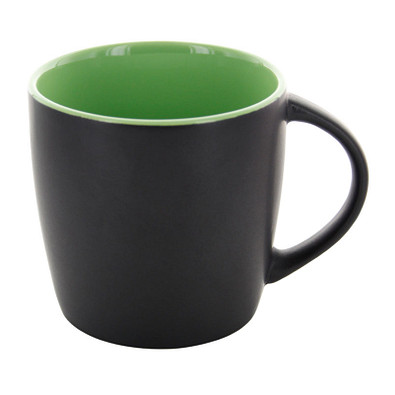 Keramiktasse Emilia, 250 ml, schwarz matt/grün Keramiktasse Emilia, 250 ml, schwarz matt/grün