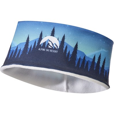 Emma Sublimation-Stirnband aus RPET mit Fleece, weiss