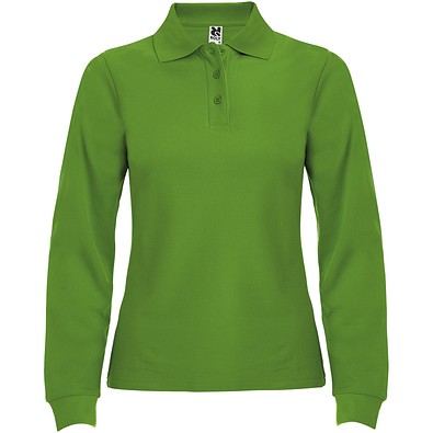 Estrella Langarm Poloshirt für Damen, Grass Green, 3XL