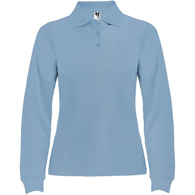 Estrella Langarm Poloshirt für Damen, himmelblau, 3XL
