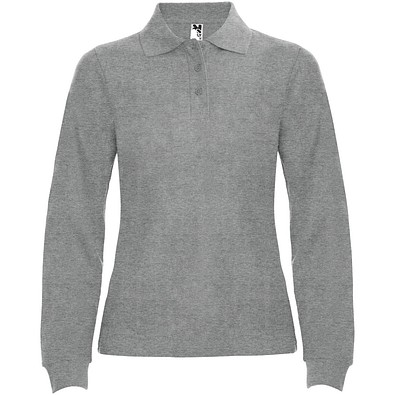 Estrella Langarm Poloshirt für Damen, Marl Grey, S