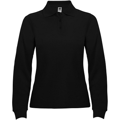 Estrella Langarm Poloshirt für Damen, schwarz, M