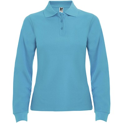 Estrella Langarm Poloshirt für Damen, türkis, M