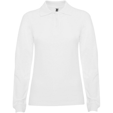 Estrella Langarm Poloshirt für Damen, weiss, 3XL